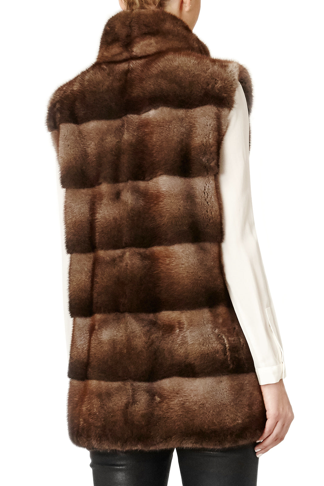 alice womens mink vest 70cm Mahogany 3