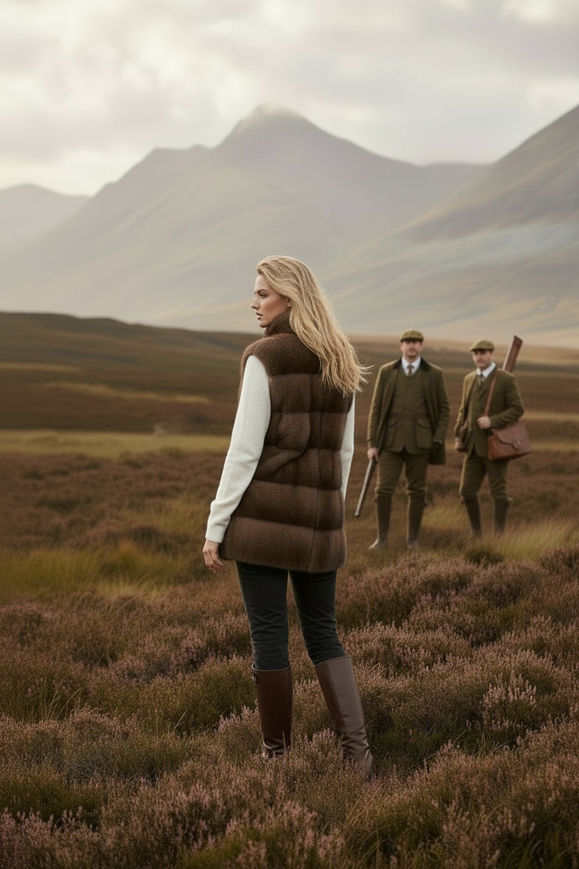 alice womens mink vest 70cm Mahogany 4