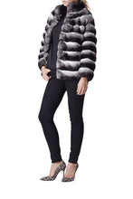 Load image into Gallery viewer, annie womens chinchilla fur jacket Natural Chinchilla 5
