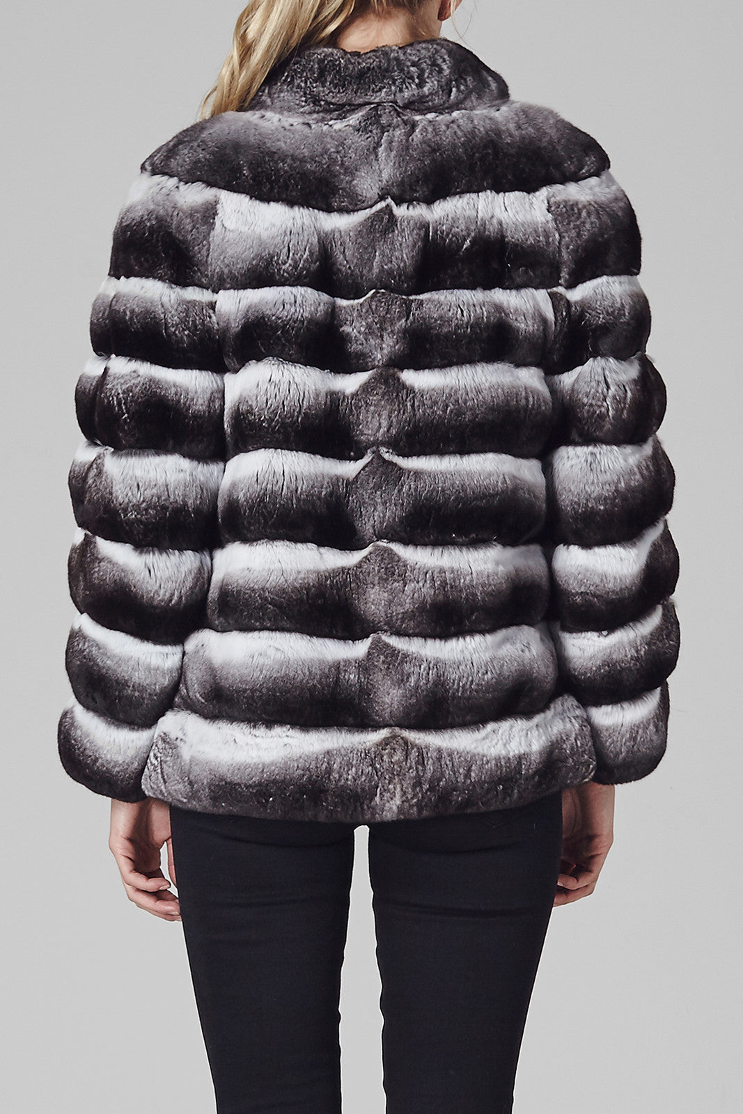 annie womens chinchilla fur jacket Natural Chinchilla 7