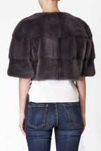 Sarah Mini Mink Fur Jacket Anthracite (Dark Grey)