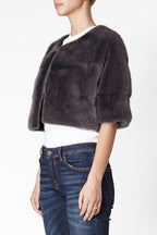 Sarah Mini Mink Fur Jacket Anthracite (Dark Grey)