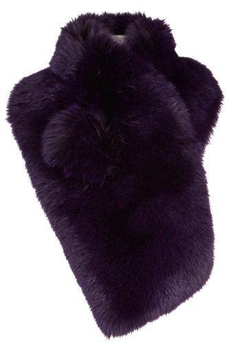arabella womens fox fur scarf  Purple Fox