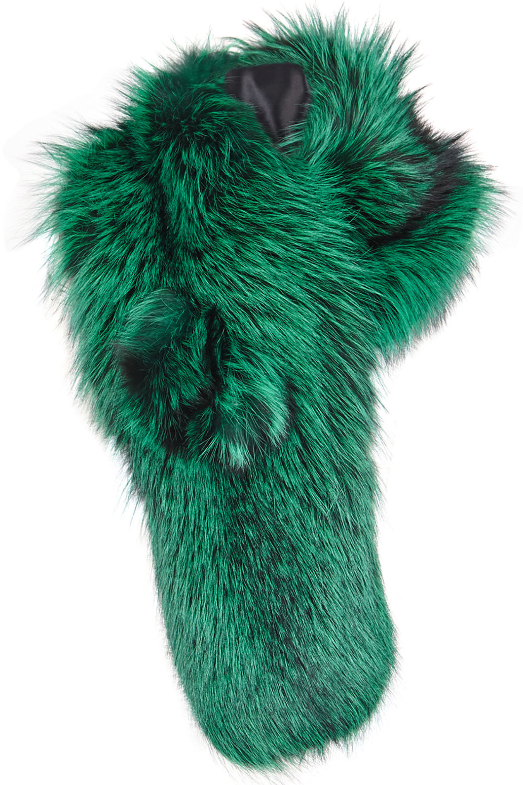 arabella womens silver fox fur scarf  Green Fox