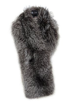 Arabella Silver Fox Fur Scarf Natural Black and White