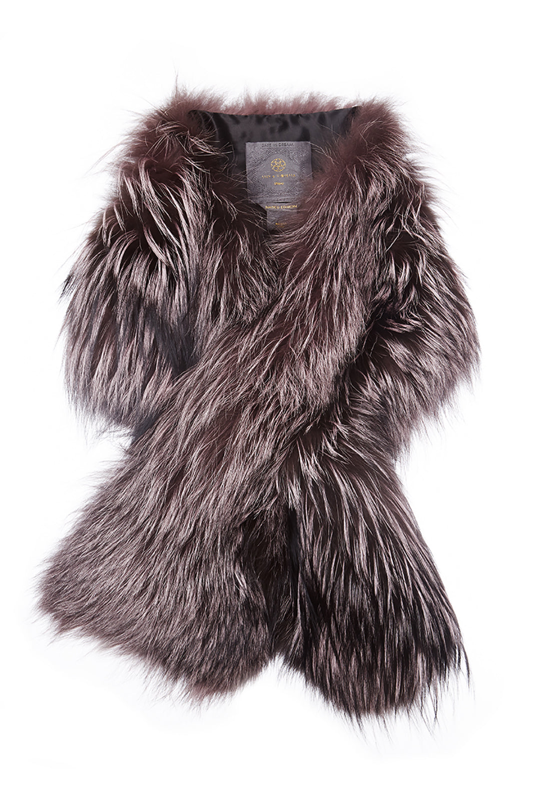 Arabella Silver Fox Fur Scarf Pink