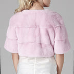 Sarah Mini Mink Fur Jacket Geranio