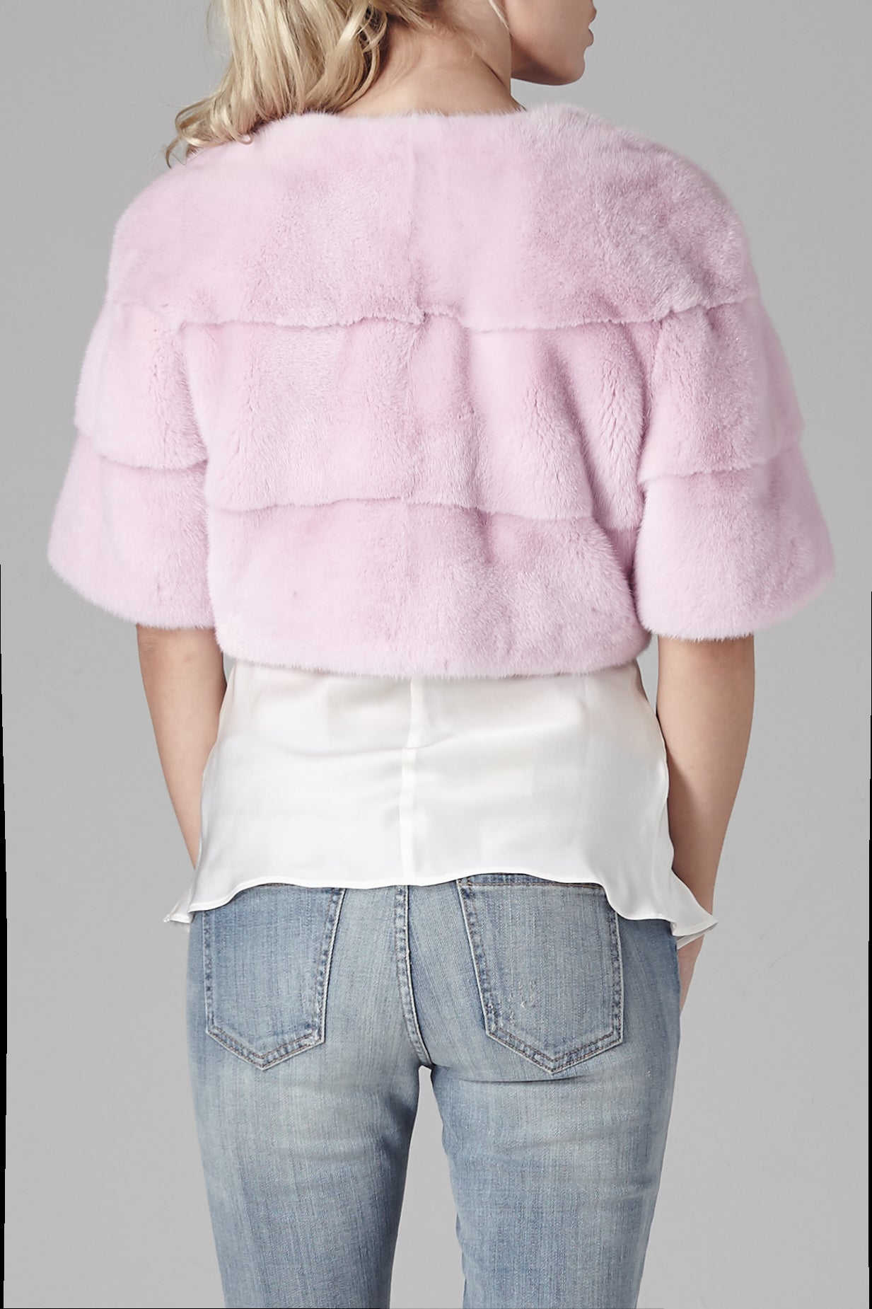 Sarah Mini Mink Fur Jacket Geranio