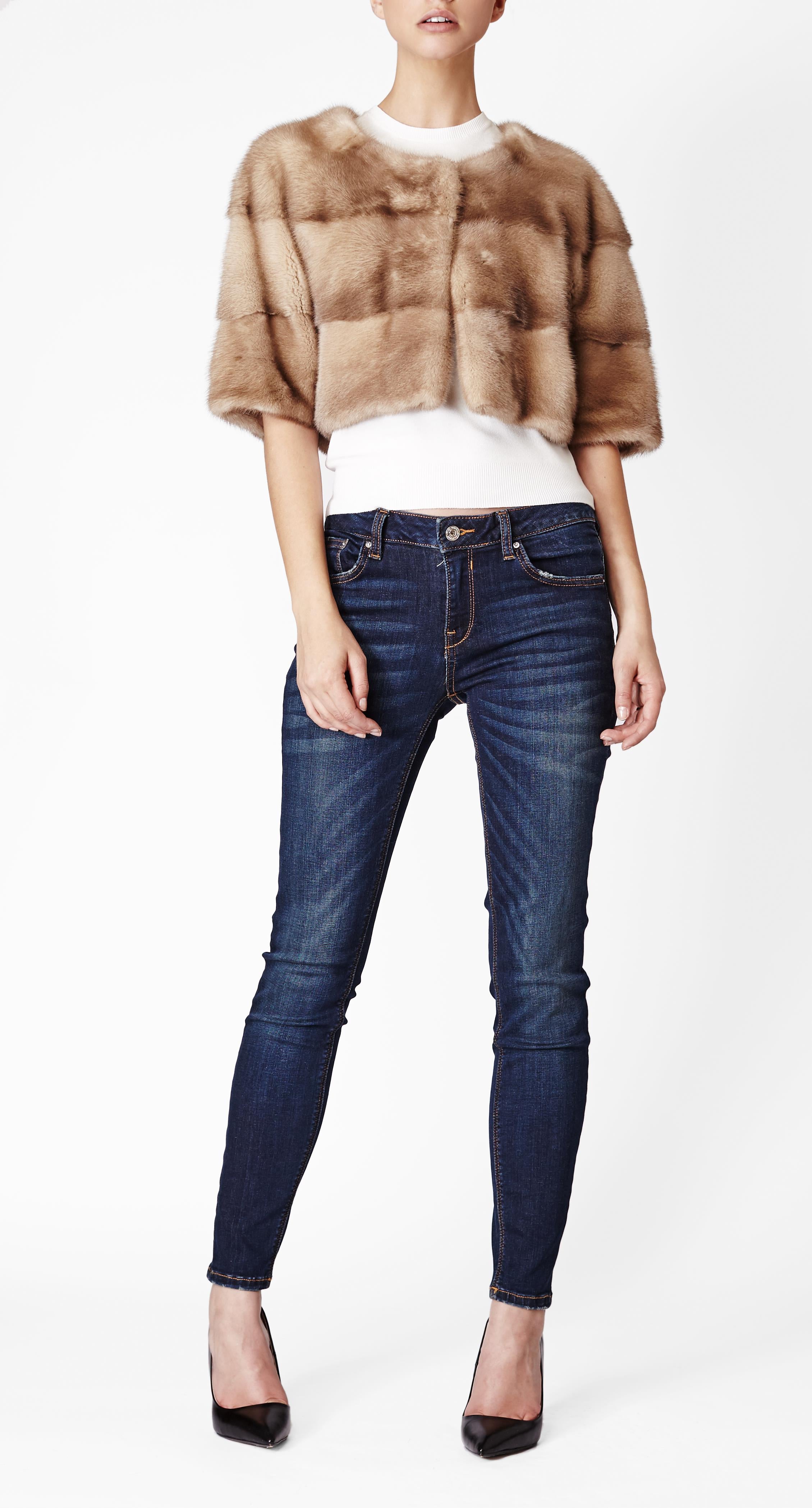 Sarah Mini Mink Fur Jacket Cammeo