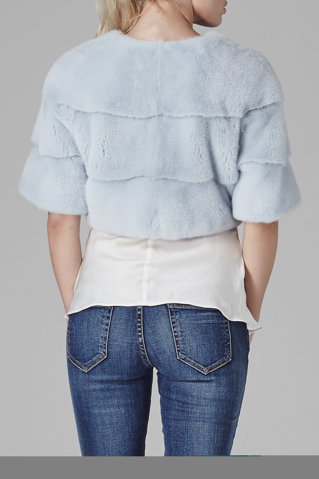 Sarah Mini Mink Fur Jacket Cielo