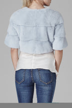 Sarah Mini Mink Fur Jacket Cielo