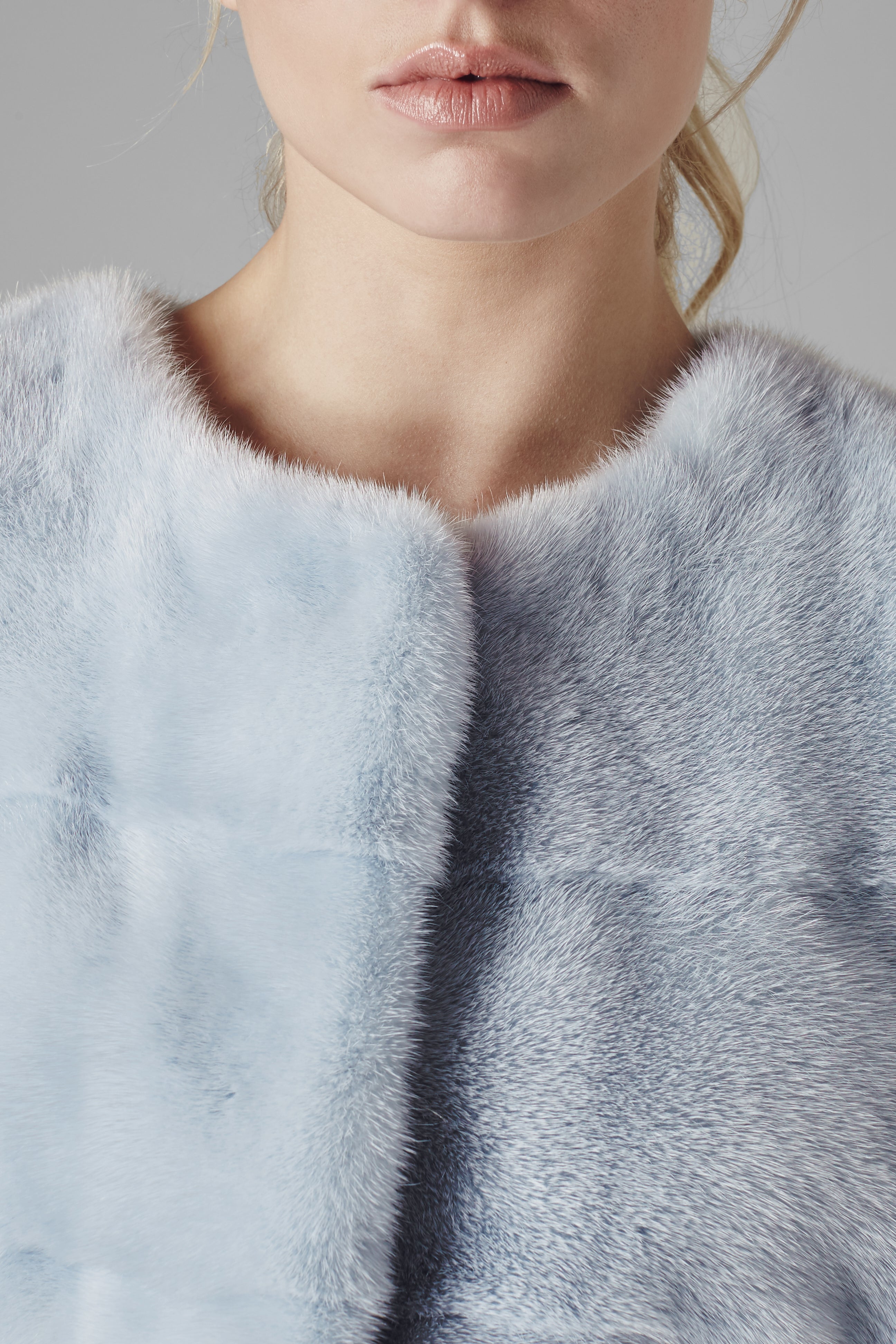 Sarah Mini Mink Fur Jacket Cielo