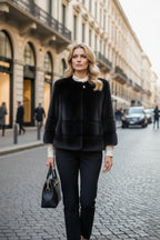 esmeralda womens short mink jacket Black from Lilly e Violetta 