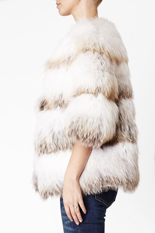 foxy womens fox fur jacket Golden Icelandic Fox