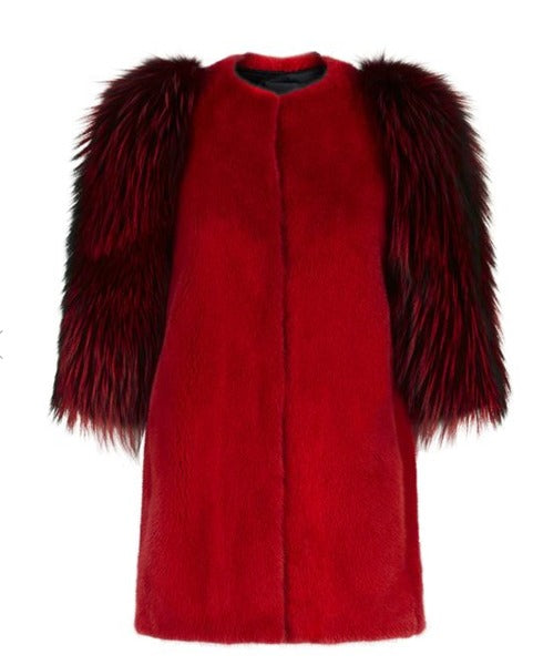 Gaga Mink and Fox Fur Jacket