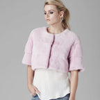 Sarah Mini Mink Fur Jacket Geranio