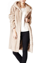 katie hoody womens mink hooded coat Sabbia 5