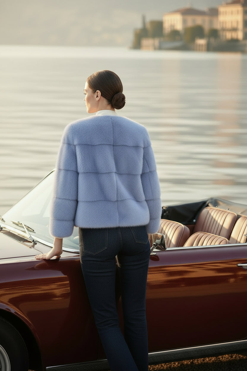 Sarah Mink Fur Jacket Cielo