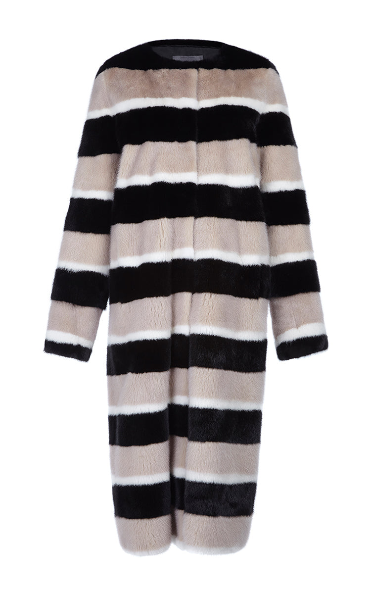 Marilena Long Multi Mink Fur Coat
