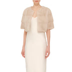 Sarah Mini from Lilly e Violetta cropped real mink bolero jacket in nude colour perfect for a gala 