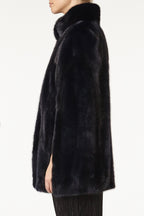 maria womens mink cape with collar Blu 3