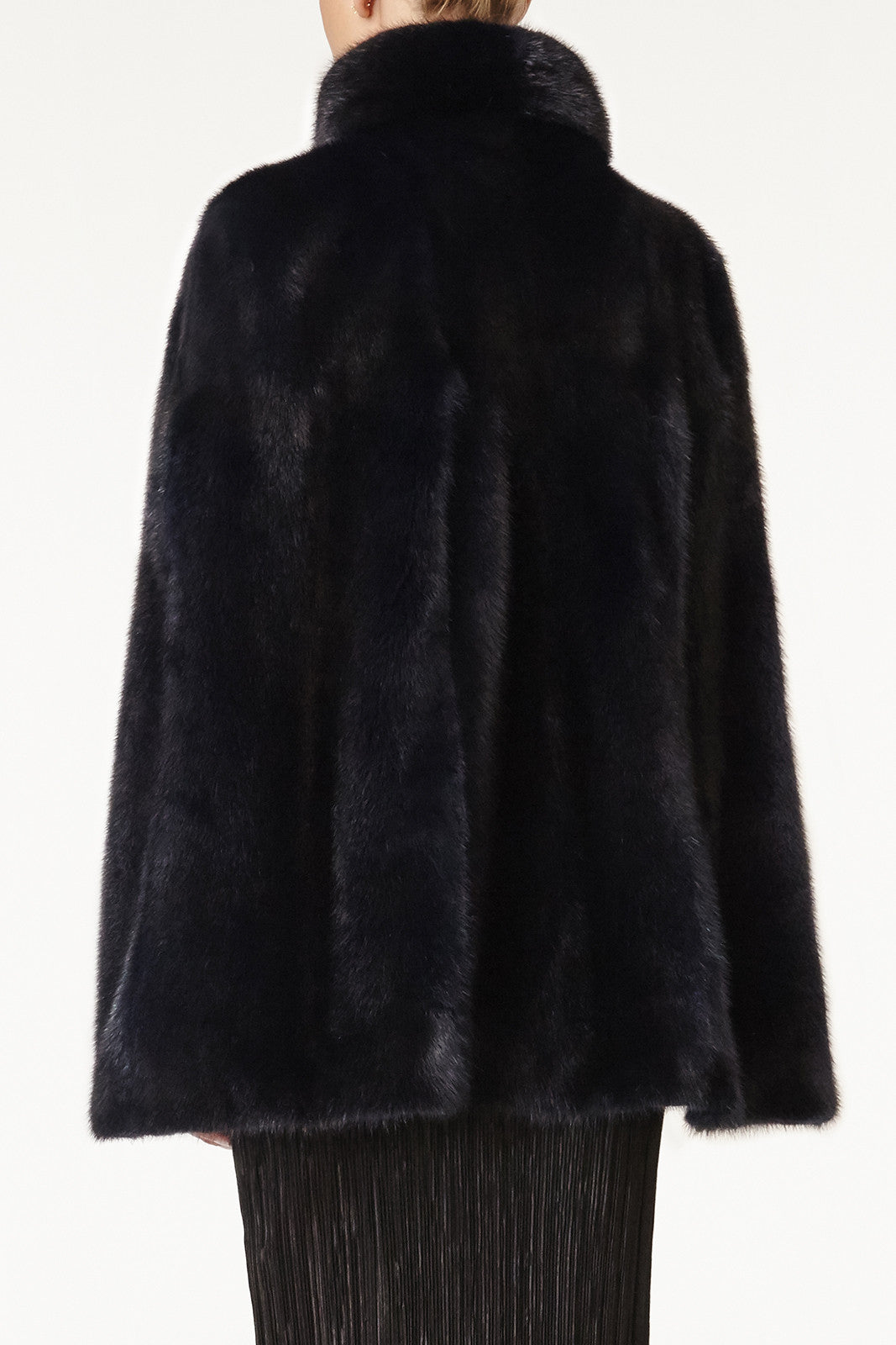 maria womens mink cape with collar Blu 4
