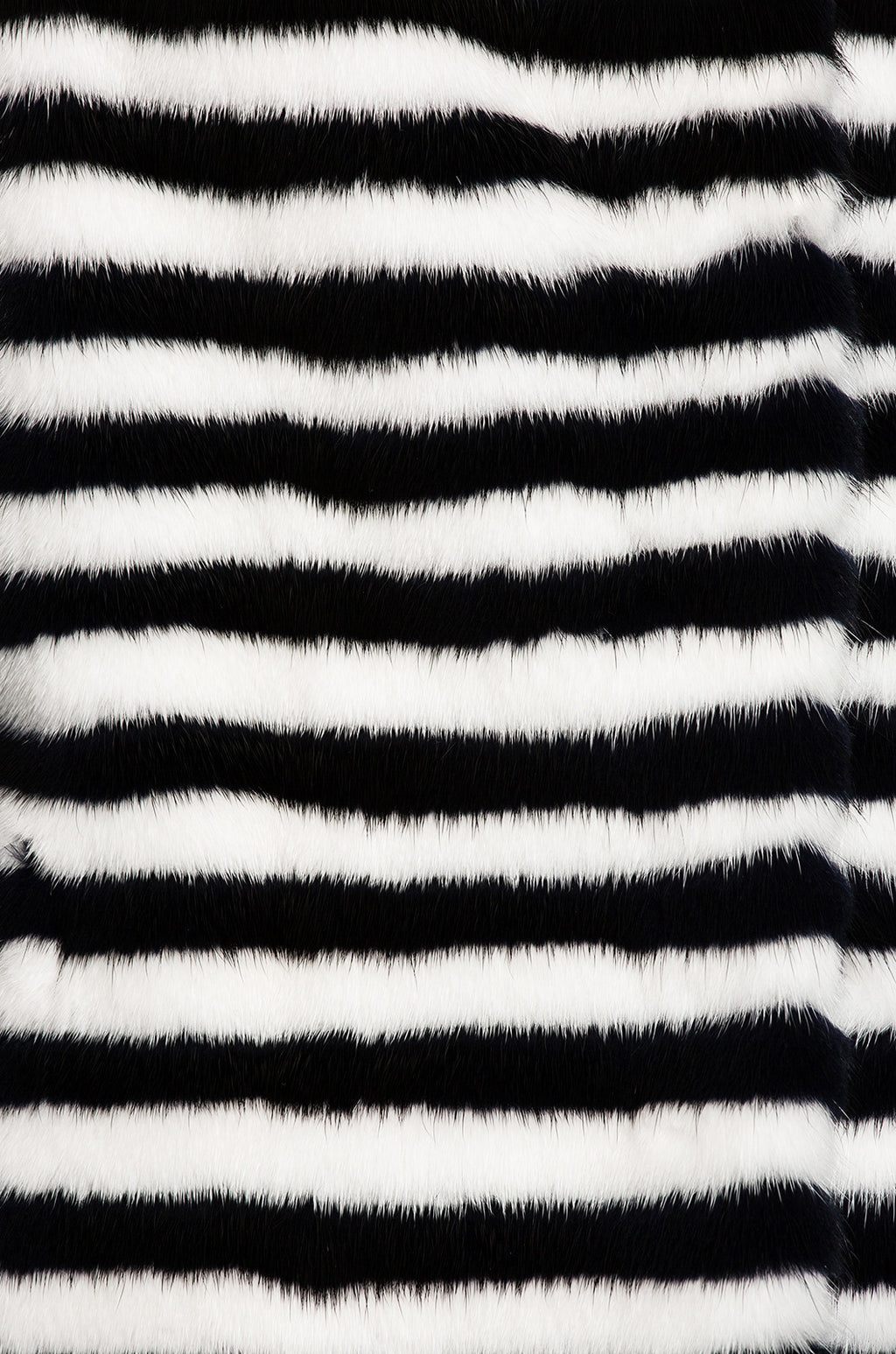 marilena womens mink coat Bianco & Nero Stripes 4