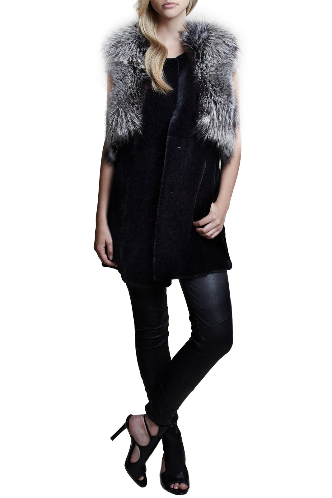 nicky womens mink fox fur gilet Natural Fox 5