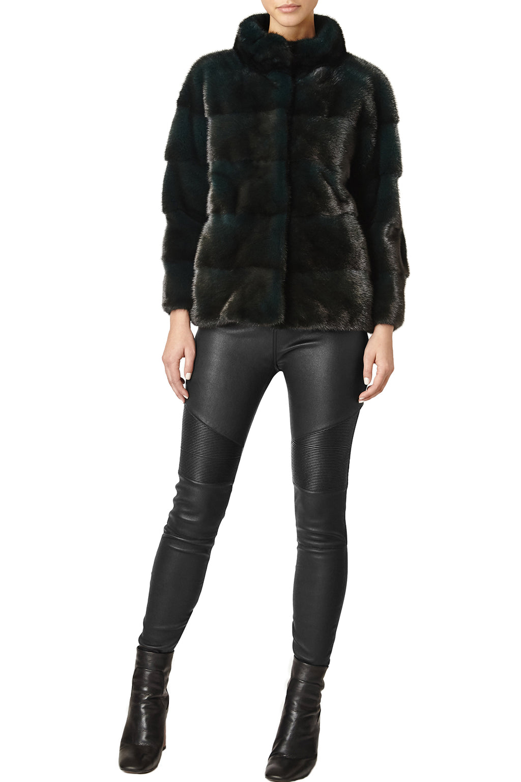 rosie womens mink jacket with collar Foresta 2