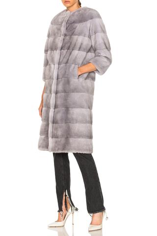 sarah womens long 100cm mink coat Sapphire 5