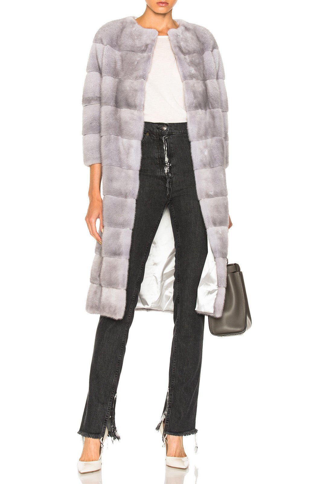 ♡モグラ♡epine parisienne fur coat ivory epine parisienne ribbon 2way fur coat