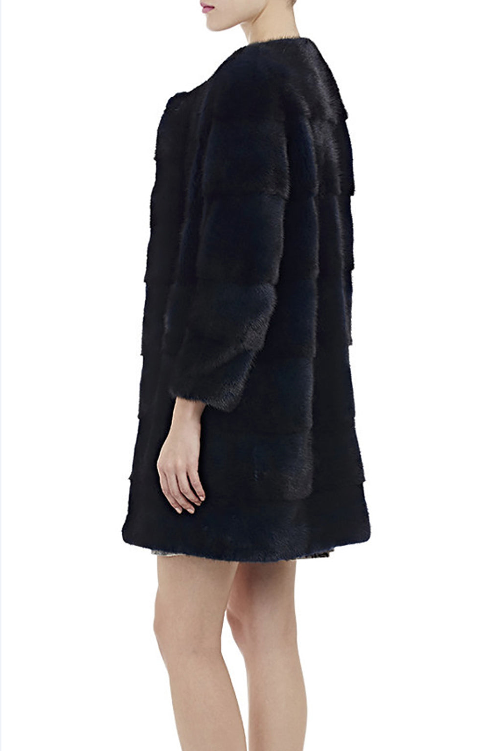 sarah womens long 80cm mink coat Nero 3