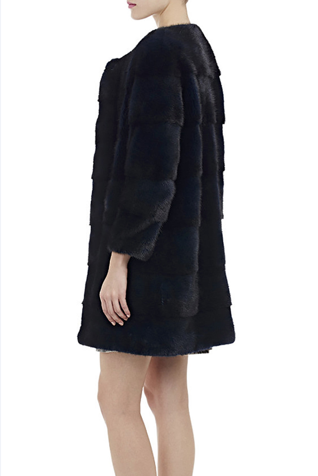 sarah womens long 80cm mink coat Nero 3