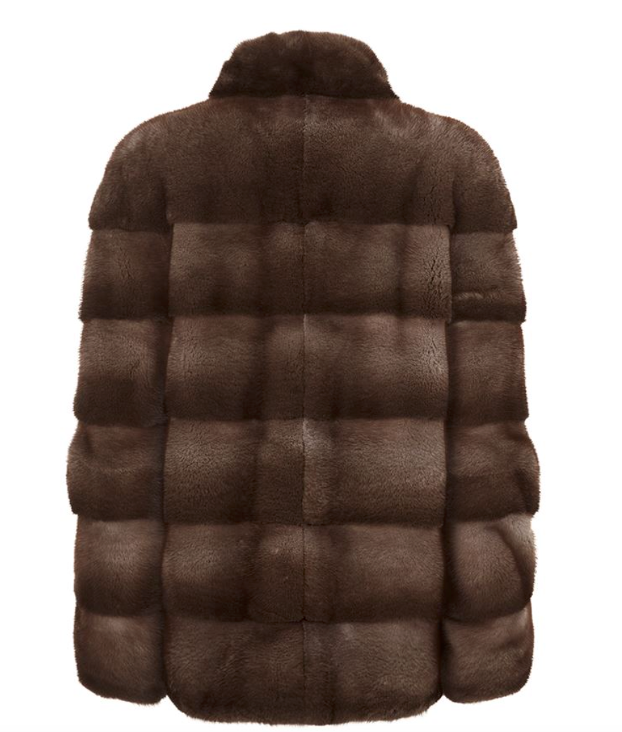 Sarah Mink Fur Jacket Bosco With Collar