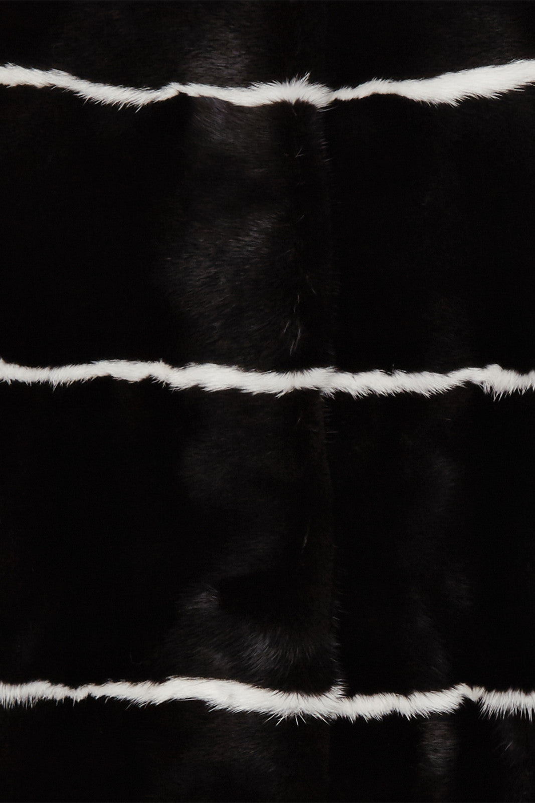 sarah womens striped mink jacket Nero & Bianco Stripes 9