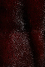 katie hoody womens mink hooded coat Claret 5