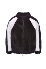 Load image into Gallery viewer, womens mink baseball jacket Nero &amp; Bianco  5
