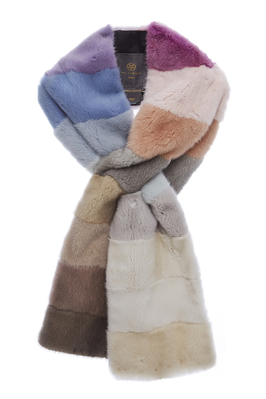 womens multi colour mink scarf rainbow