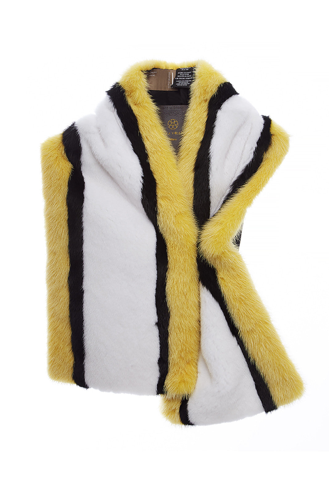 womens real mink scarf yellow