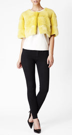 Sarah Mini Mink Fur Jacket Limone