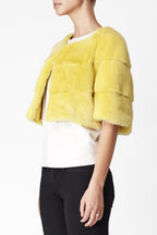 Sarah Mini Mink Fur Jacket Limone