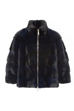 zoe womens mink jacket Blu 5